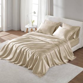 Satin Luxury Sheet Set Cal King (Color: as Pic)