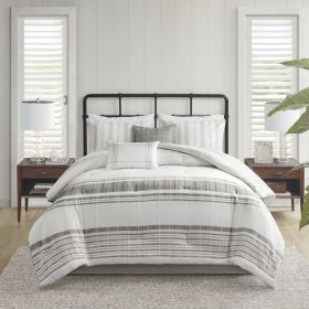 6 Piece Cotton Jacquard Oversized Comforter Set (Color: as Pic)