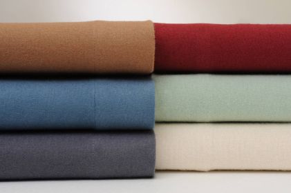 Bibb Home Solid Flannel 4 Piece Sheet Set (Color: Wine, size: KING)